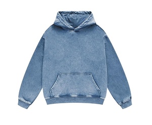 Sudadera con capucha unisex personalizada de algodón orgánico, estilo vintage, oversize, con efecto desgastado, lavado ácido, corte regular, con cremallera, anti-bolitas - Product Image 4