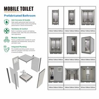 Unité de toilettes mobiles préfabriquées modulaires en panneaux sandwich d'acier, toilettes portables pour projets extérieurs