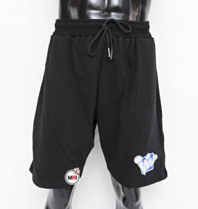 Pantalones cortos informales de nueva marca para hombre, de secado rápido y transpirables, color negro único con bordado de apliques cortos, hechos a medida - Product Image 5