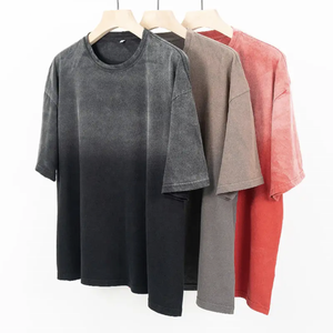 เสื้อยืดคอตตอนย้อมสีแบบแอซิดวอช ระบายอากาศได้ดี ทรงโอเวอร์ไซส์ สำหรับผู้ชาย ผ้าหนา สไตล์วินเทจ ไหล่ตก พิมพ์ลายซิลค์สกรีน ขายส่ง - Product Image 3