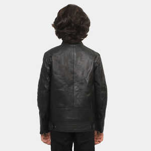 Solid Colors PU <b>Leather</b> Zipper <b>Jackets</b> for <b>Boys</b> Long Sleeve Casual Winter Fashion Outerwear Cotton Filling for Motorcycle Riding - Product Image 6