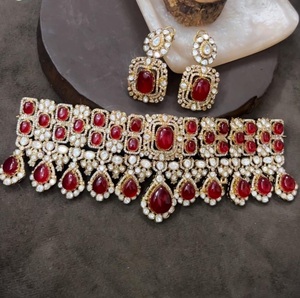 Belle Moissanite Doublet CZ Meilleure Qualité Collier Ensemble Avec Boucles D'oreilles Mariages Fiançailles Porter Collection Pour Les Femmes - Product Image 2
