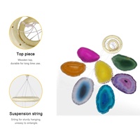 Mélange d'agate en cristal multi-tranches d'agate Géode pierre naturelle et artisanat tranches d'agate naturelle colorée grossiste de carillons éoliens