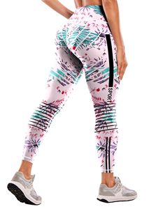 Pantalones de Yoga de Cintura Alta con Efecto Levanta Glúteos, Primavera 2025 - Leggings Deportivos de Secado Rápido con Estampado Floral - Product Image 6