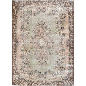 พรมขนสัตว์ถักมือสีน้ำตาลเบจวินเทจ รุ่น Pae-3220 ลายเหรียญรูปสี่เหลี่ยมผืนผ้า สำหรับตกแต่งบ้าน ห้องนั่งเล่น ทางเดิน ห้องวัยรุ่น - Product Image 1