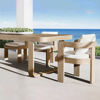 Canapé design d'extérieur en teck en forme de L pour une personne Chaise en vigne avec table à thé en bois Balcon Villa Terrasse Loisirs Tissage