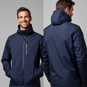 Latest Model Custom Men's Waterproof Soft Shell <b>Windbreaker</b> Jacket with Stand Collar Reversible & Quick Dry for Winter - Product Image 4