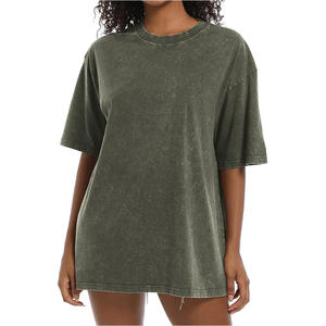 T-shirt surdimensionné 100% coton pour femmes, imprimé numérique personnalisé, col rond uni, manches longues, t-shirt décontracté grande taille pour femmes - Product Image 3