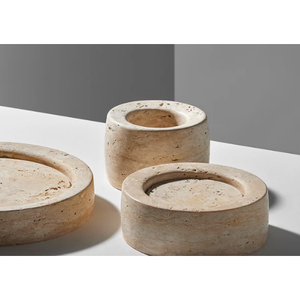 แท่นวางเค้กและจานเสิร์ฟขนมหวานจากหินธรรมชาติชนิดทราเวอร์ทีน - Product Image 4