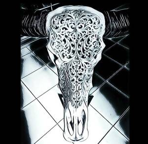 Crânes de buffle et de bélier artisanaux avec cornes Décoration murale et support artisanal exquis avec élégance culturelle - Product Image 3