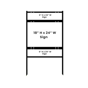 Kim loại H khung sân dấu hiệu với trên và dưới Rider 6 "x 24" và ký ban 18 "x 24" - Product Image 1