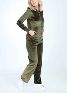 Conjunto de Chándal de Terciopelo Sólido para Mujer, Venta al por Mayor, Chaqueta Casual de Manga Larga y Pantalones, 2 Piezas, Reversible, Cortavientos, para Invierno - Product Image 3