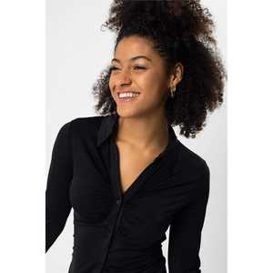 Blusa Casual con Cuello Redondo y Logotipo Frontal, 100% Poliéster, Corte Regular, Manga Larga - Product Image 3