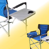 Chaise d'extérieur moderne et légère avec mini tables et boîte en tissu avec chaise de jardin en acier inoxydable pour pique-nique en camping