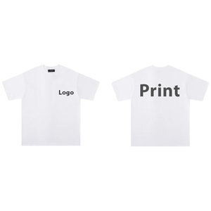 Venta al por mayor 250 gramos 100% algodón camisetas para hombre de peso pesado de gran tamaño hombro caído camisetas sueltas carta de alta calidad para hombres - Product Image 1