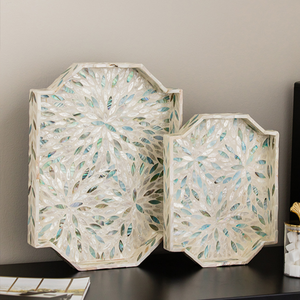 Bandeja de concha hecha a mano de Vietnam con incrustaciones de nácar, vajilla colorida, bandeja para servir para comedor, decoración y regalos - Product Image 2