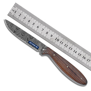 Cuchillo de Caza Personalizable Hecho a Mano DD-DAM-384, Hoja de Acero de Damasco con Punta de Clip, Grosor de 4 mm, Mango de Madera de Nogal Exótico con Grabado - Product Image 4