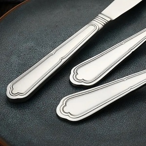 Ensemble de couverts en argent de luxe, vaisselle en acier inoxydable avec poignée, ensemble de vaisselle, couverts polis miroir pour hôtel - Product Image 5