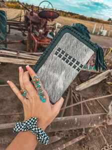 Portefeuille et pochette en cuir de fourrure de vachette 2025 les plus vendus pour dames Western Vintage Fashion Made in India - Product Image 3