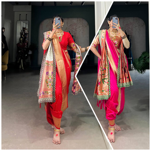 Collection de saris en soie jacquard de créateur indien pour les femmes festives Travail de tissage traditionnel rose Paithani Zari pour les occasions de fête - Product Image 6