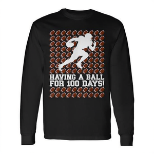 T-shirt promotionnel à manches longues « 100 jours d'école, 100 jours de football : Avoir un ballon, 100 jours plus intelligent » - Product Image 2