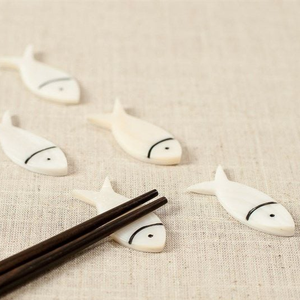 <b>Fish</b>-Shaped Mother of Pearl Chopstick Rest Handmade Shell Inlay Holder for Sushi, Dining Table, Wedding <b>Gift</b> - Product Image 2