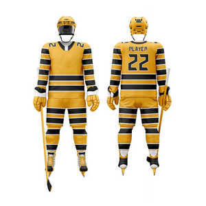 <b>Ice</b> Hockey Uniform Set Digital Print 100% Polyester Breathable Custom Team Name Unisex Adult OEM Service - Product Image 6