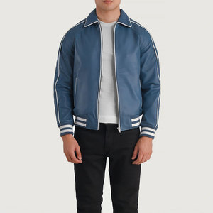 Quality Product 2025 Factory Made Direct Selling Men Leather Jacket <b>Covered</b> <b>Button</b> Low Price Men Leather Jacket - Product Image 5