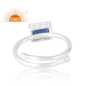 แหวนพลอยไคยาไนต์ธรรมชาติทำจากเงินสเตอริง925เครื่องประดับออกแบบได้เองของขวัญสำหรับผู้หญิงสำหรับเธอ - Product Image 2