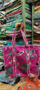 กระเป๋าผ้าบุผ้าคอตตอนขนาดใหญ่เป็นมิตรต่อสิ่งแวดล้อมทนทานซื้อของชำทำด้วยมือสไตล์วินเทจ - Product Image 3