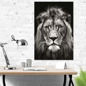 Affiche de portrait de lion de Christian Meermann, design minimaliste noir et blanc, matériau papier - Product Image 2