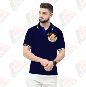 Signature Men's Striped for Polo T-Shirt Transpirable Elegante Ecológico Denim Batik Telas de pana para el verano Chic Apliques - Product Image 1
