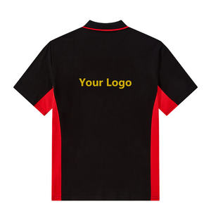 Uniforme de personal de tela de algodón y poliéster de dos tonos Unisex con logotipo personalizado camisas negras de negocios de golf de punto para camisetas de polo - Product Image 2
