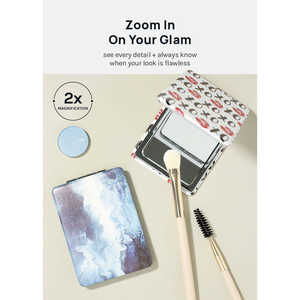 Specchio Compatto Bifacciale AOA a Forma di Zampa di Cane, Specchio Pieghevole Rettangolare con Logo Stampato, Specchio da Tavolo Pieghevole a Forma di Rosa - Product Image 2