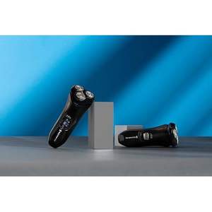 Rasoir rotatif électrique sans fil avec tondeuse escamotable, guide de rasage ergonomique pour barbe et visage, produit sans fil - Product Image 4