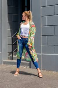 New Multi Floral <b>Sexy</b> Bikini Cover Dressing Robes Cotton Handmade Long Kimono Comfort <b>Wear</b> <b>Beach</b> Wrap Dress Kimono - Product Image 6