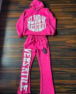 Ensemble pantalon de survêtement à logo bouffant 3D personnalisé de haute qualité Survêtement à capuche lourd avec sérigraphie brodée soie sweat imprimé - Product Image 1