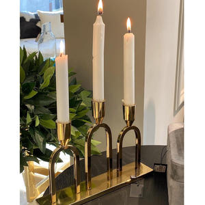 Design attrayant bougeoir en métal support plaqué or haute qualité T Light bougeoir ensemble de 3 pièces à vendre - Product Image 6