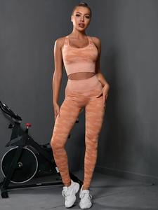 2025 Women Yoga Sets Sports Bra Gym Clothing <b>Crop</b> Top Yoga Pants Workout <b>Leggings</b> at Wholesale Rates - Product Image 6