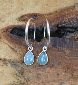 เครื่องประดับสำหรับผู้หญิงต่างหูเงินสไตล์ Boho 925เครื่องประดับเงินสเตอร์ลิงพลอยอความารีนของขวัญต่างหูแฮนด์เมด - Product Image 3