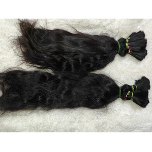 Peluca de pelo virgen a granel hecha de cabello humano sin procesar con extremos gruesos y textura natural para trenzar y hacer pelucas personalizadas - Product Image 1