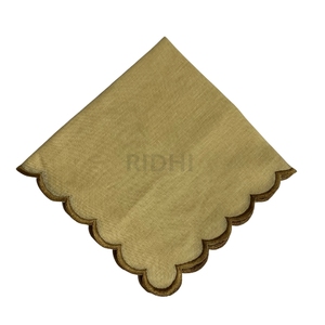 Wholesale Trending 100% Pure Linen Embroidered Scalloped <b>Edge</b> Napkins Linen Table Napkins for Wedding Party Home Decor Farmhouse - Product Image 1