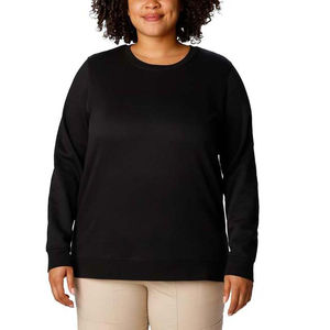 Color negro cuello redondo algodón Casual de gran tamaño personalizado bordado mujer sudadera liso cuello redondo Sudadera Mujer - Product Image 6