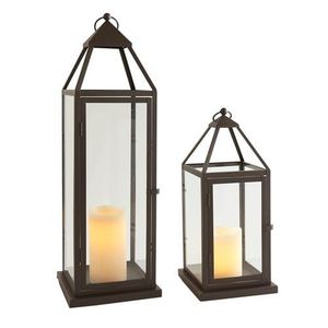 Handmade decorative metal <b>lantern</b> with antique finish and glass panels for luxury home decoration wholesale bulk order - Product Image 3