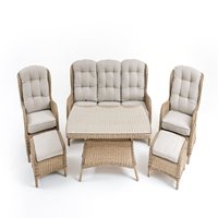 Ensemble de canapés d'angle en rotin PE avec structure en aluminium au design moderne de haute qualité et coussins en PU pour usage en salle à manger, entrepôt, hôtel et parc