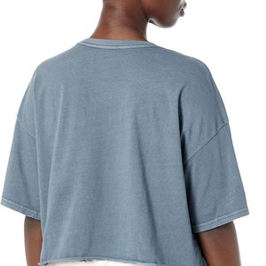 Gran oferta, camisetas recortadas para mujer, camisetas de nueva moda de verano, ropa de calle con cuello sólido, Camisetas estampadas, venta al por mayor, primavera corta - Product Image 2