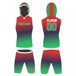 Ensemble de compression personnalisé 100% Polyester respirant à manches courtes 7v7 drapeau football américain ensembles d'uniformes nouveau Design - Product Image 2