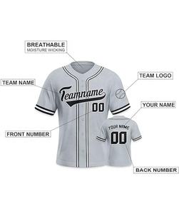 ชุดเบสบอล/ซอฟต์บอลปักลายตามสั่งสำหรับผู้ชาย แบบติดกระดุม เสื้อผ้ากีฬา ระบายอากาศดี ลายพิมพ์แบบซับลิเมชั่น ดีไซน์เย็บติด 100% - Product Image 4