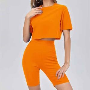 Camiseta personalizada, Top corto y conjuntos cortos, ropa de mujer, ropa deportiva, ropa de entrenamiento, conjunto corto de 2 piezas para mujer - Product Image 1