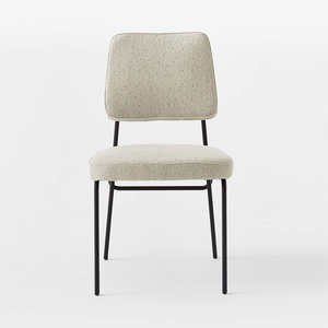 เก้าอี้รับประทานอาหารโครงโลหะสไตล์ยุโรปสมัยใหม่ ทนทาน พร้อมเบาะนั่งและพนักพิงหุ้มเบาะ สำหรับใช้ในบ้าน เฟอร์นิเจอร์ภายในบ้าน วิลล่า อพาร์ตเมนต์ - Product Image 2